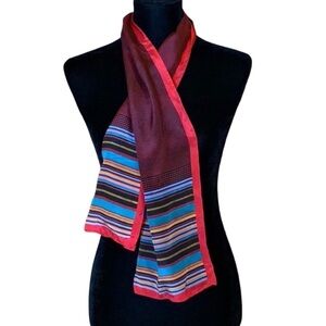 XIIX Karat oblong silk scarf with stripes